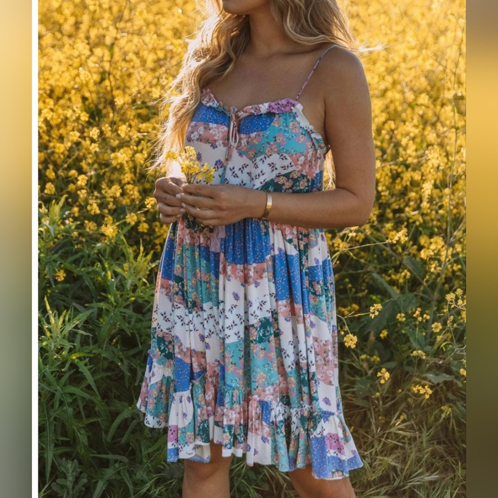 Bohemian Floral Mini Sundress